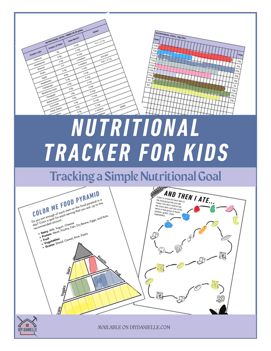 Kids Nutrition Tracker Printable | Simple Healthy Eating Chart | PDF for Picky Eaters & Balanced Meals