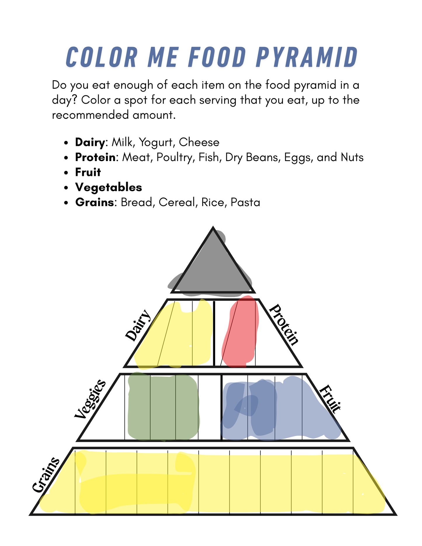 Kids Nutrition Tracker Printable | Simple Healthy Eating Chart | PDF for Picky Eaters & Balanced Meals