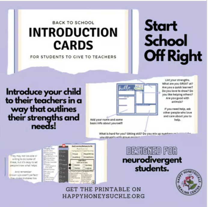 Printable Student Introductions Cards: Learn about Your Students' Needs!