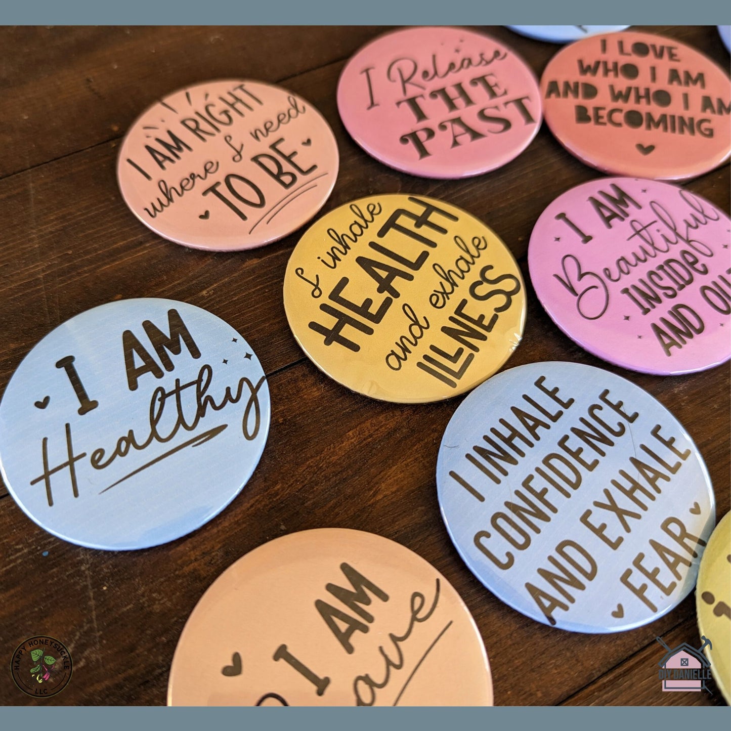 Positive Affirmations Pins (Buttons)