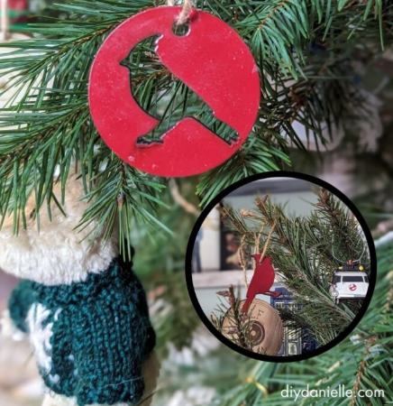 Personalized Cardinal Memorial Ornament | In Memory Christmas Ornament with Name, DOB & DOD | Pet or Loved One Remembrance Gift