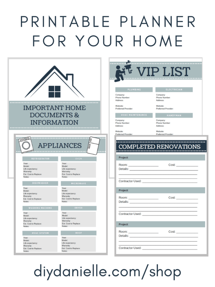 Home Renovation Printable Planner DoItYourself Danielle