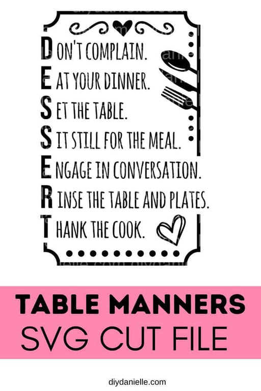 Dessert Manners SVG - Do-It-Yourself Danielle