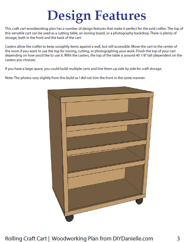 Craft Cart Woodworking Plans - Do-It-Yourself Danielle