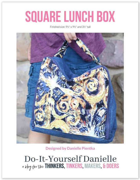 Zippered Square Lunch Box PDF Pattern - Do-It-Yourself Danielle