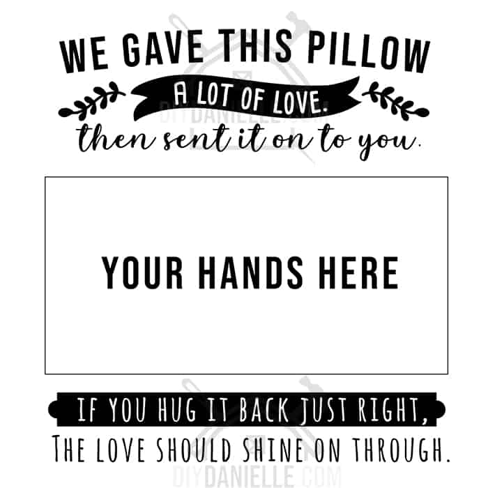 "We gave this pillow a lot of love" long distance gift idea/SVG